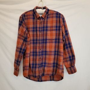 St. Johns Bay Plaid Size Large 100% Cotton Men's Legacy Flannel Shirt Button Up